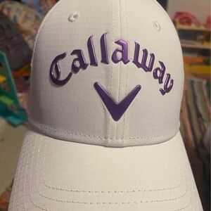 Callaway White Cap with Purple Logo